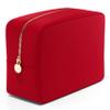 Embla Makeup Bag Travel Cosmetics Pouch and Toiletry Bag, Nylon Zipper Pouch Purse, Cute Make Up Organizer Storage Tote for Women Girls, Waterproof Travel Skincare Case, Small Makeup Bags, Ruby Red view 1