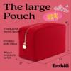 Embla Makeup Bag Travel Cosmetics Pouch and Toiletry Bag, Nylon Zipper Pouch Purse, Cute Make Up Organizer Storage Tote for Women Girls, Waterproof Travel Skincare Case, Small Makeup Bags, Ruby Red view 2