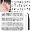 qiipii 24 Styles Silver Clear Nail Rhinestones Multi Shapes Flatback K9 Glass Crystal White Gems Round Beads Stones Diamonds Jewels Nail Art Charms for Nails Face Eyes Makeup DIY Crafts Clothes Shoes view 1