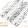 qiipii 24 Styles Silver Clear Nail Rhinestones Multi Shapes Flatback K9 Glass Crystal White Gems Round Beads Stones Diamonds Jewels Nail Art Charms for Nails Face Eyes Makeup DIY Crafts Clothes Shoes view 2