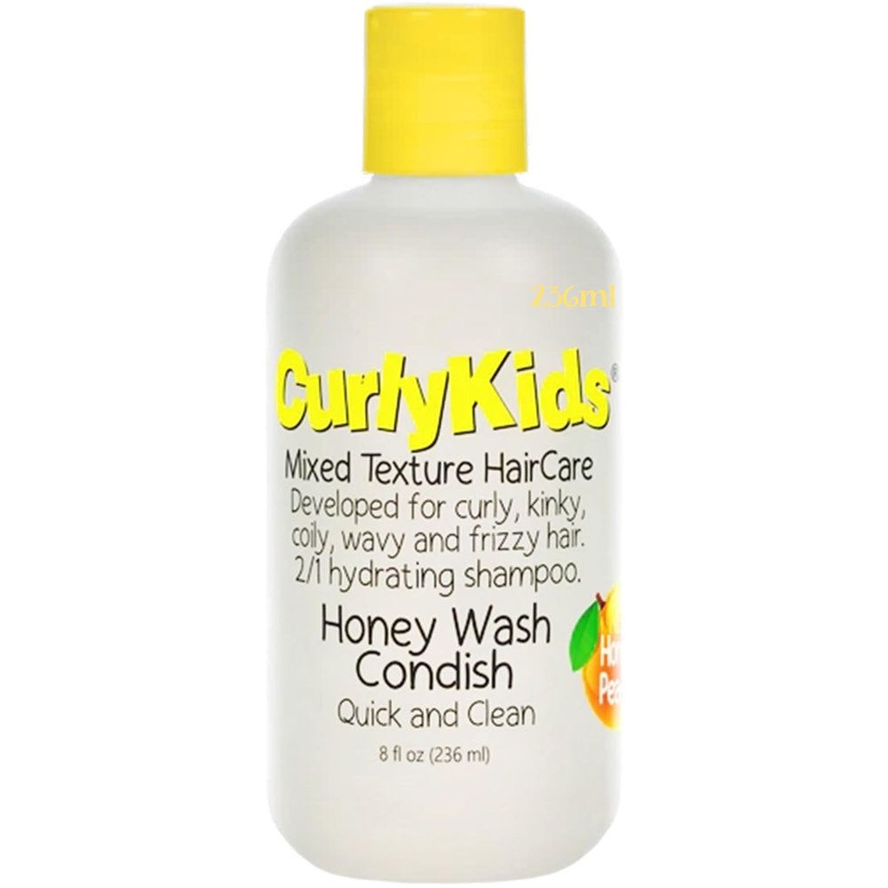 CurlyKids Honey Wash Condish 2-in-1 Hydrating Shampoo & Conditioner for Kids  Sulfate-Free Kids Hair Care for Curly, Kinky, Coily & Wavy Hair Moisturizing & Detangling Curl Shampoo, 8oz (Pack of 1)