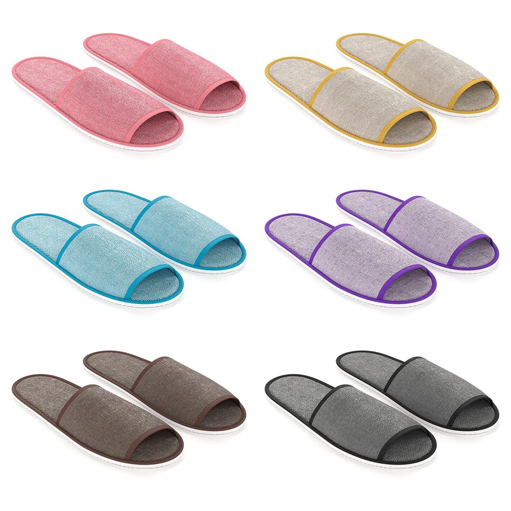 Maeline Bulk 36 Pairs Disposable House Slippers for Family, Guests - Slip-on Open Toe Indoor Home Spa Hotels Office Slipper for Women, Men