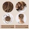 Messy Bun Hair Tousled Updo Messy Bun Hair Piece Chignon Ponytail Extensions with Elastic Rubber Band Curly Scrunchies Ponytail Hairpiece for Women Real Human Hair Buns (Color : Light Silver Grey) view 3