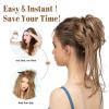 Messy Bun Hair Tousled Updo Messy Bun Hair Piece Chignon Ponytail Extensions with Elastic Rubber Band Curly Scrunchies Ponytail Hairpiece for Women Real Human Hair Buns (Color : Light Silver Grey) view 4