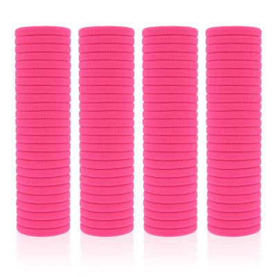 100 Pack Seamless Hair Ties for Women Girls Ponytail Holders for Thick Hair (hotpink)