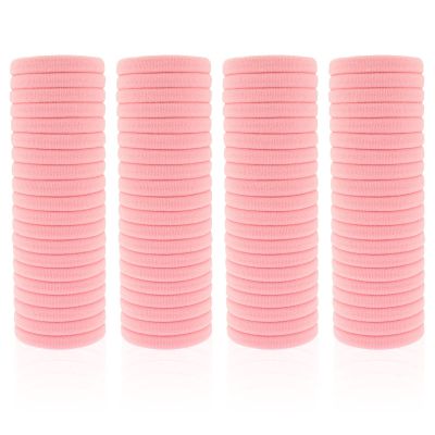 100 Pack Seamless Hair Ties for Women Girls Ponytail Holders for Thick Hair (light pink)