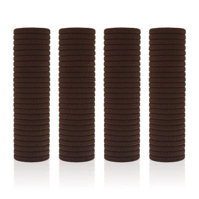 100 Pack Seamless Hair Ties for Women Girls Ponytail Holders for Thick Hair (Dark Brown)