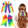 Pride Day Hair Bows Hair Ties LGBT Rainbow Hair Scrunchies Ponytail Holders Handmade Hair Accessories for Women Girls Daily Wear Birthday Party Hairstyle Decorations 2PCS view 1