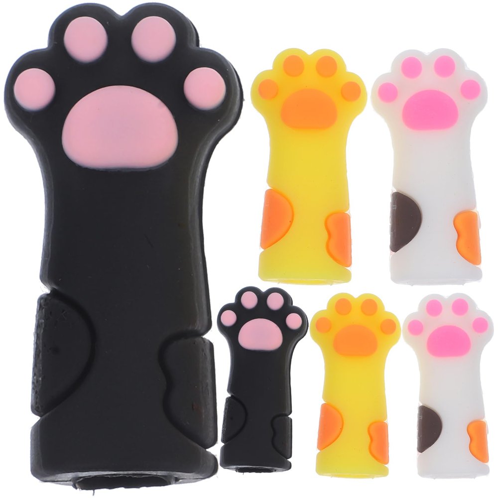 6pcs Cat Paw Shape Silicone Nipper Cover Silicone Cuticle Nail Protector Cuticle Trimmer Nippers Tweezers Sleeve Manicure Pedicure Tool Protector for Women