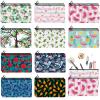 Reginary 20 Pieces Cosmetic Bags Bulk for Women Flamingo Watermelon Cactus Roomy Makeup Bags Gifts with Zipper Summer Beach Toiletry Bag Pouch Travel Accessory Organizer Gifts, 7 x 4.3 Inches view 1