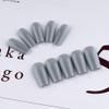 KXAMELIE Grey Press-on Medium Coffin Nails - Reusable, Natural, Thick, Solid Color, 24 Long Square Nails view 3