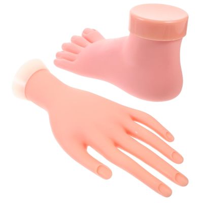 SHERCHPRY 2pcs Left Hand Model Tool Bendable Nail Hand False Hand for Nail Practice Nail Art Foot Model Hand Foot Manicure Training Foot Manicures Fake Hand Equipment