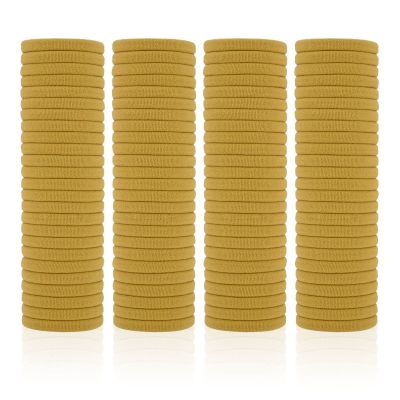 100 Pack Seamless Hair Ties for Women Girls Ponytail Holders for Thick Hair (Sand)