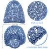 Waydress 2 Pieces Mesh Hair Net Rayon Knit Snood Women Crocheted Sleep Cap (Blue, Pink) view 2