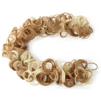 Messy Bun Hair Messy Bun Hair Piece 21inch Long Synthetic Tousled Fluffy Hair Bun Wrap Around Scrunchies DIY Curly Chignon Hairpiece Hair Band for Women Real Human Hair Buns (Color : Q13 22H613)