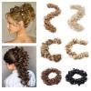 Messy Bun Hair Messy Bun Hair Piece 21inch Long Synthetic Tousled Fluffy Hair Bun Wrap Around Scrunchies DIY Curly Chignon Hairpiece Hair Band for Women Real Human Hair Buns (Color : Q13 22H613) view 2