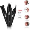DABEDE QIYUDS Ear and Nose Hair Trimmer Clipper for Men Women, 3 in 1 Electric Eyebrow and Facial Hair Trimmer with Waterproof Head Double-Edge Stainless Steel Blade (Black) view 4