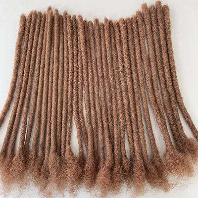 0.6cm #30 Brown 8inch 60 Stands Loc Extensions Human Hair 100% Handmade Permanent Dreadlock Extensions for Man/Women Can Be Dyed and Curled(0.6cm 8inch-60 stands color #30 Brown)