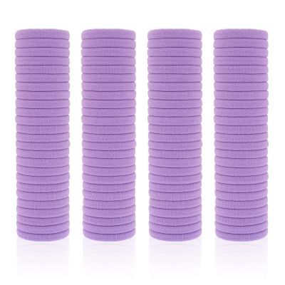 100 Pack Seamless Hair Ties for Women Girls Ponytail Holders for Thick Hair (purple)