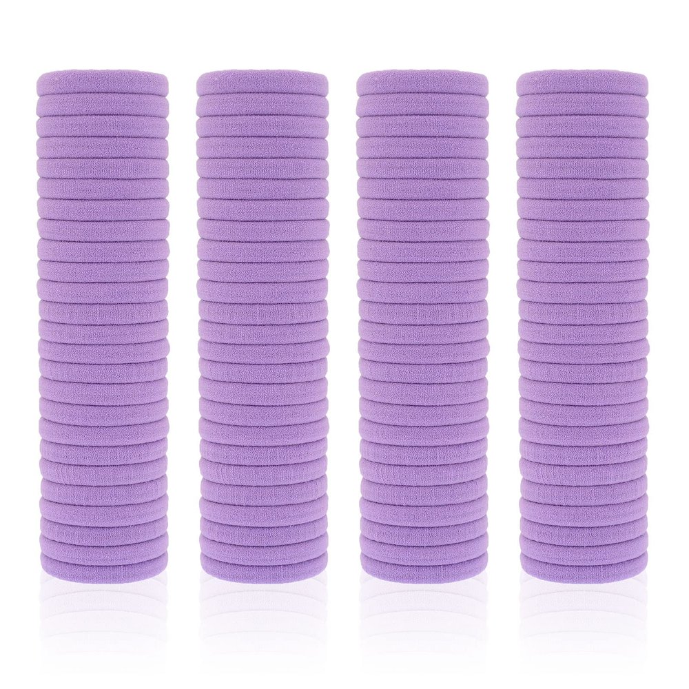 100 Pack Seamless Hair Ties for Women Girls Ponytail Holders for Thick Hair (purple)