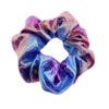 6 Pcs Bright Hologram Metallic Dance Recital Hair Scrunchies Cheer Majorette Scrunchie Hair Holder Bobbles Elastics Ponytail Holders Hair Wrist Ties Bands Cloth Scrunchies for Show Gym Dance Party Club Girl (Blue Brown) view 2