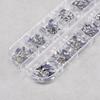 240pcs Sparkling Clear White Mini Multiple Shapes Nail Rhinestones Hotfix Flat Back Glass Gems for Cloth Shoes DIY Crafts Ornaments Acrylic Nails Decoration Kit Box view 3