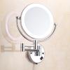 9 Inch Wall Mounted Makeup Mirror Vanity Mirror LED Lighted with 3X Magnification Round Double-Sided Shaving Mirror 360 Free Rotation Extendable and Chrome Finished for Bathroom, Spa and Hotel view 2