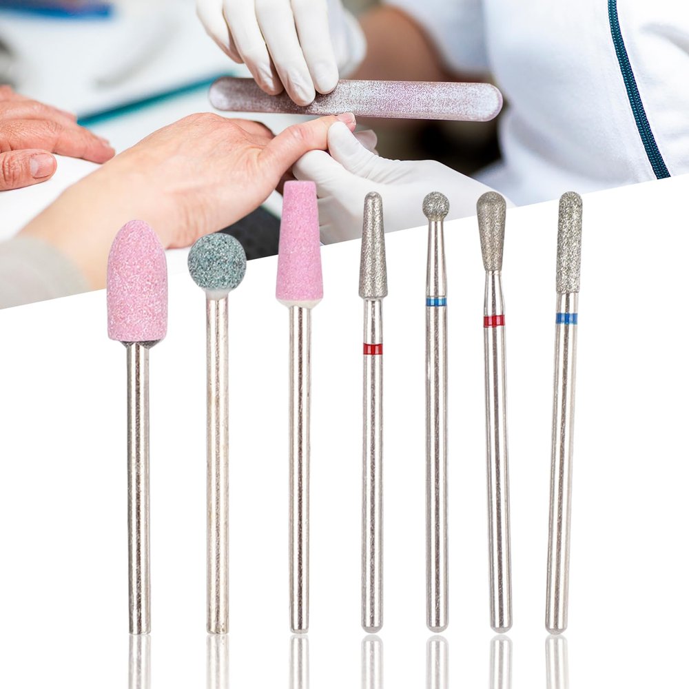 Nail Drill Bits, Drill Bits Nail Tech, Nail Drill Bits Sets, Multifunctional Nail Art Manicure Drill Bits Electric Manicure Grinding Head for Acrylic Gel Nails Cuticle Manicure (NO.01)
