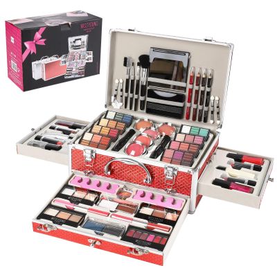 Hegafoo All in One Makeup Kit for Teens, 106 Pcs Professional Makeup Kit for Women Full Kit, Include Eyeshadow Palette, Lipstick Set, Concealer, Foundation, Lipgloss, Make-up Brush(Red)