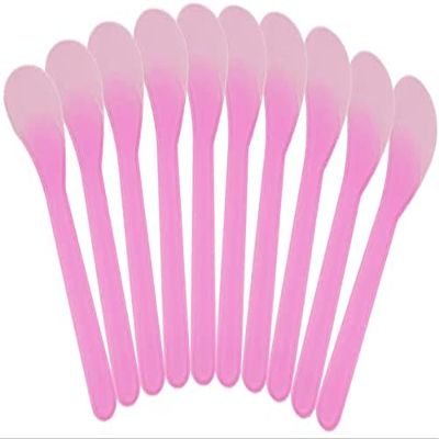 10pcs Makeup Spatula Cosmetic Spatulas Plastic Makeup Applicator Sticks Cream Mixing Spoon Beauty Scoop (Pink 4.96inch) Practical Design and Durable