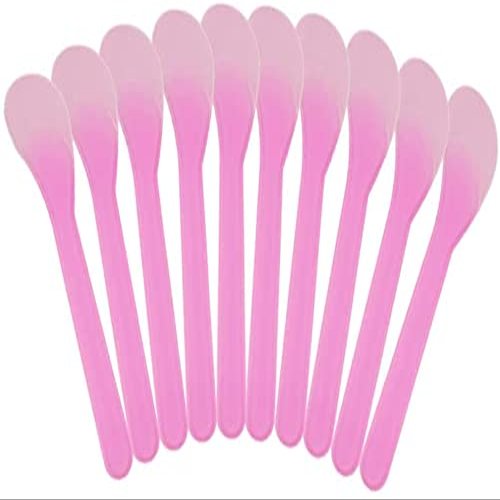 10pcs Makeup Spatula Cosmetic Spatulas Plastic Makeup Applicator Sticks Cream Mixing Spoon Beauty Scoop (Pink 4.96inch) Practical Design and Durable