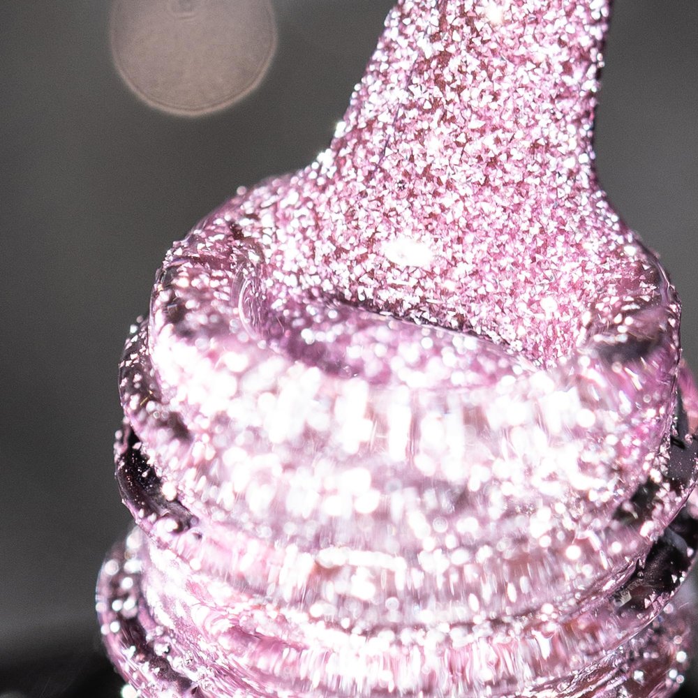 BURANO Reflective Diamond Nail Glitter Gel Polish, Sparkly Color Holographic Glitters Shiny Gel - 7.3ml, UV Lamp Required (Gray Pink SZ12)