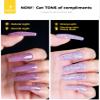 BURANO Reflective Diamond Nail Glitter Gel Polish, Sparkly Color Holographic Glitters Shiny Gel - 7.3ml, UV Lamp Required (Gray Pink SZ12) view 3