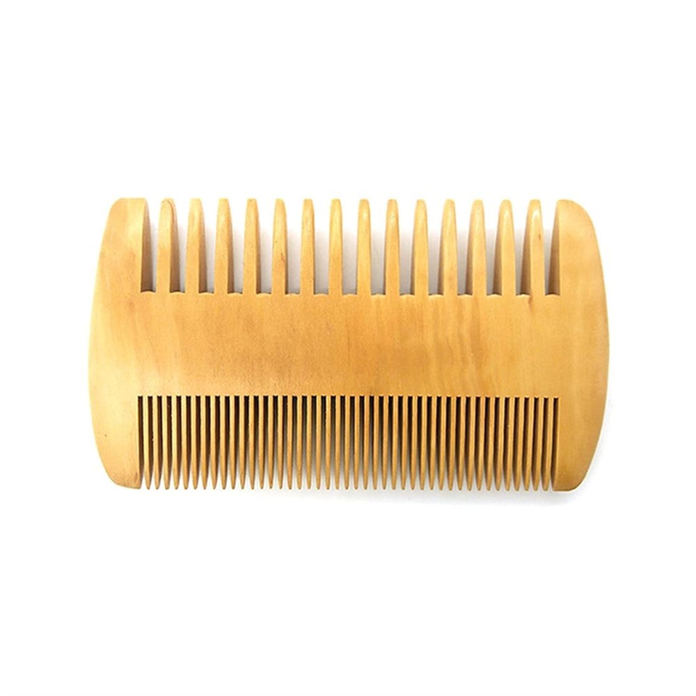 Beard Comb Wooden Mustaches Combs Dual Action Teeth Beard Comb for Beards Mustaches The Art of Shaving Beard Comb,Wood color Practical and Deft