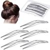 24 Pcs U-Shaped Hair Styling Pins for Women & Girls - Metal Bun Forks with Storage Box for Thick, Thin, Long, Curly Hair (Silver, 3 Inch) view 1