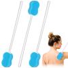 Norme 3 Pcs 22.4 Inch Long Handle Back Bath Sponge Lightweight Sponge on a Stick Body Cleaning Handled Washer Scrubber for Foot Body Limited Range of Motion, Blue view 1