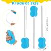 Norme 3 Pcs 22.4 Inch Long Handle Back Bath Sponge Lightweight Sponge on a Stick Body Cleaning Handled Washer Scrubber for Foot Body Limited Range of Motion, Blue view 2