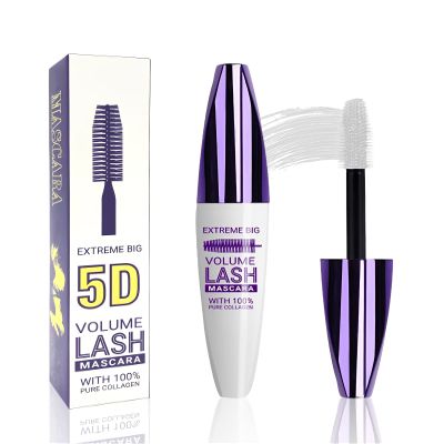 5D White Mascara Volume and Length, Longlasing Waterproof Colored Fiber Mascara for Eyelashes,Volumizing Curling Eye Lashes rimel de pestaas,Christmas Eye Makeup Gift for Women Girl Cosplay Stage Use
