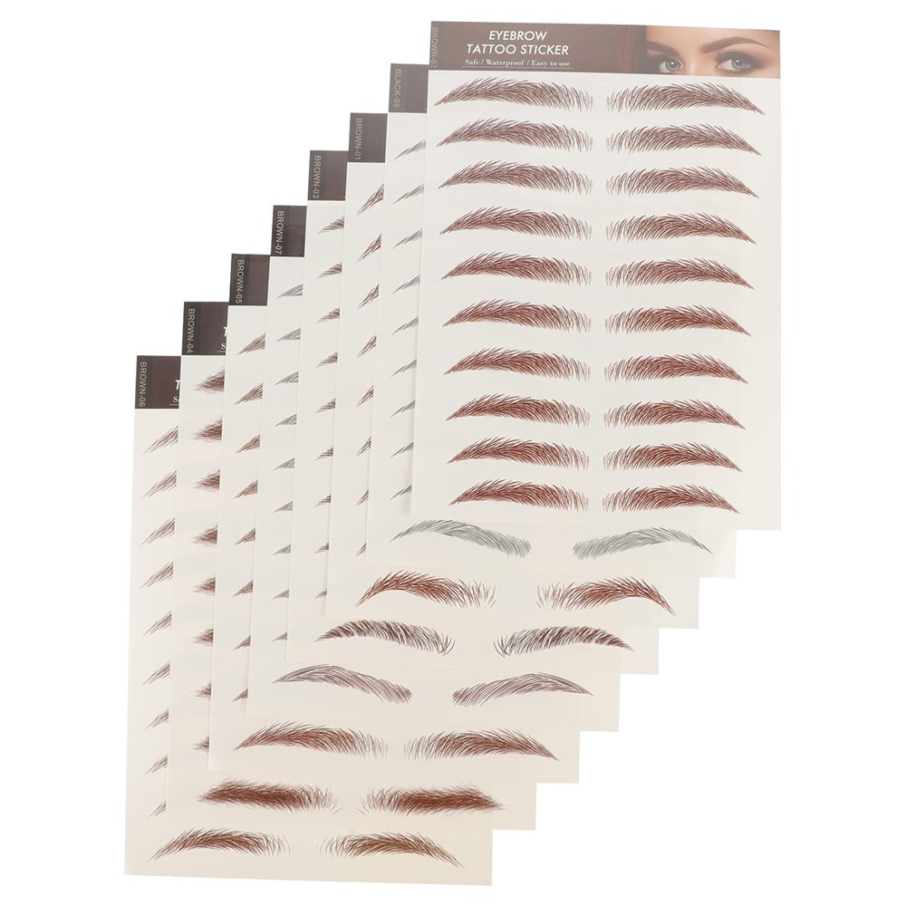 Lurrose 8 Sheets Imitation Eco Eyebrow Sticker False Eyebrows for Women Waterproof Stickers Eyebrow Makeup Tool Sticker Decor Eyebrow Stickers Transfer Stickers Make up 3d Cosmetic
