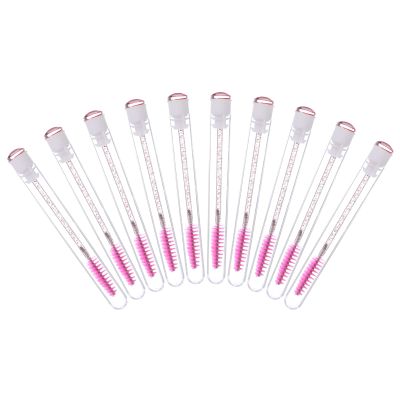 FRCOLOR 10pcs Eyelash Wands with Handle Portable Eyelash Tube for Makeup Spiral Brush Head for Charming Lashes and Eyebrows Vibrant Colors