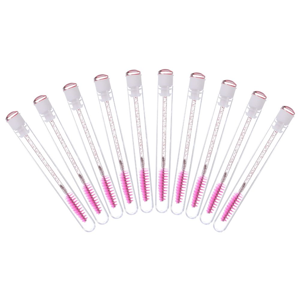 FRCOLOR 10pcs Eyelash Wands with Handle Portable Eyelash Tube for Makeup Spiral Brush Head for Charming Lashes and Eyebrows Vibrant Colors
