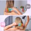 Boar Bristle Hair Brush, Curved Vented Detangler Brush Faster Blow Drying, Paddle Detangling Brush for Women Men Kids Wet Dry Long Curly Thick Straight Hair, Make Hair Shiny and Healthier(Green+Blue) view 3