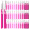 Lallisa 100 Pieces Micro Eyebrow Spoolie Brush with Cap Brow Lamination Tool Eyelash Brush Multifunctional Micro Lash Comb for Eyelash and Eyebrow Extensions Tool(Pink) view 1