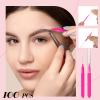 Lallisa 100 Pieces Micro Eyebrow Spoolie Brush with Cap Brow Lamination Tool Eyelash Brush Multifunctional Micro Lash Comb for Eyelash and Eyebrow Extensions Tool(Pink) view 3