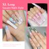 Lionvison Square Nail Tips NO C Curve, XL Clear Nail Tip for Acrylic Nails Professional, Long Nail Tips Straight Flat Pre Shaped Half Cover False Nails French Tips for Nail Salon Home DIY, 12 Sizes view 2