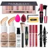 All in One Makeup Kit for Women Full Kit, Makeup Set 12 Colors Eyeshadow, Foundation & Primer, Lipsticks, Eyeliner, Mascara, Contour Stick, Brow Soap, Brush & Sponge, Make Up Gift Set for Women, Teens view 1