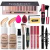 All in One Makeup Kit for Women Full Kit, Makeup Set 12 Colors Eyeshadow, Foundation & Primer, Lipsticks, Eyeliner, Mascara, Contour Stick, Brow Soap, Brush & Sponge, Make Up Gift Set for Women, Teens view 1