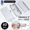 Norme 40 Pcs Small Slide Top Tin Lip Balm with Lids Rectangular Metal Containers for Lip Balm Candies Jewelry Crafts Pills Storage Kit(3.15 x 1.38 x 0.43 Inch,Silver) view 2