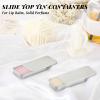 Norme 40 Pcs Small Slide Top Tin Lip Balm with Lids Rectangular Metal Containers for Lip Balm Candies Jewelry Crafts Pills Storage Kit(3.15 x 1.38 x 0.43 Inch,Silver) view 3
