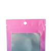 100PCS Cute Gradient Mylar Bags for Makeup Kits with Zipper Seal Packaging Bags for Acrylic Nails &Lashes with Window 15 x 22 cm (Gradient Pink) view 2